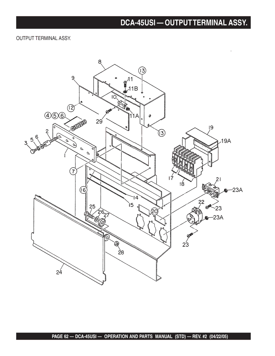 Multiquip DCA-45US1 operation manual DCA-45USI Outputterminal Assy 