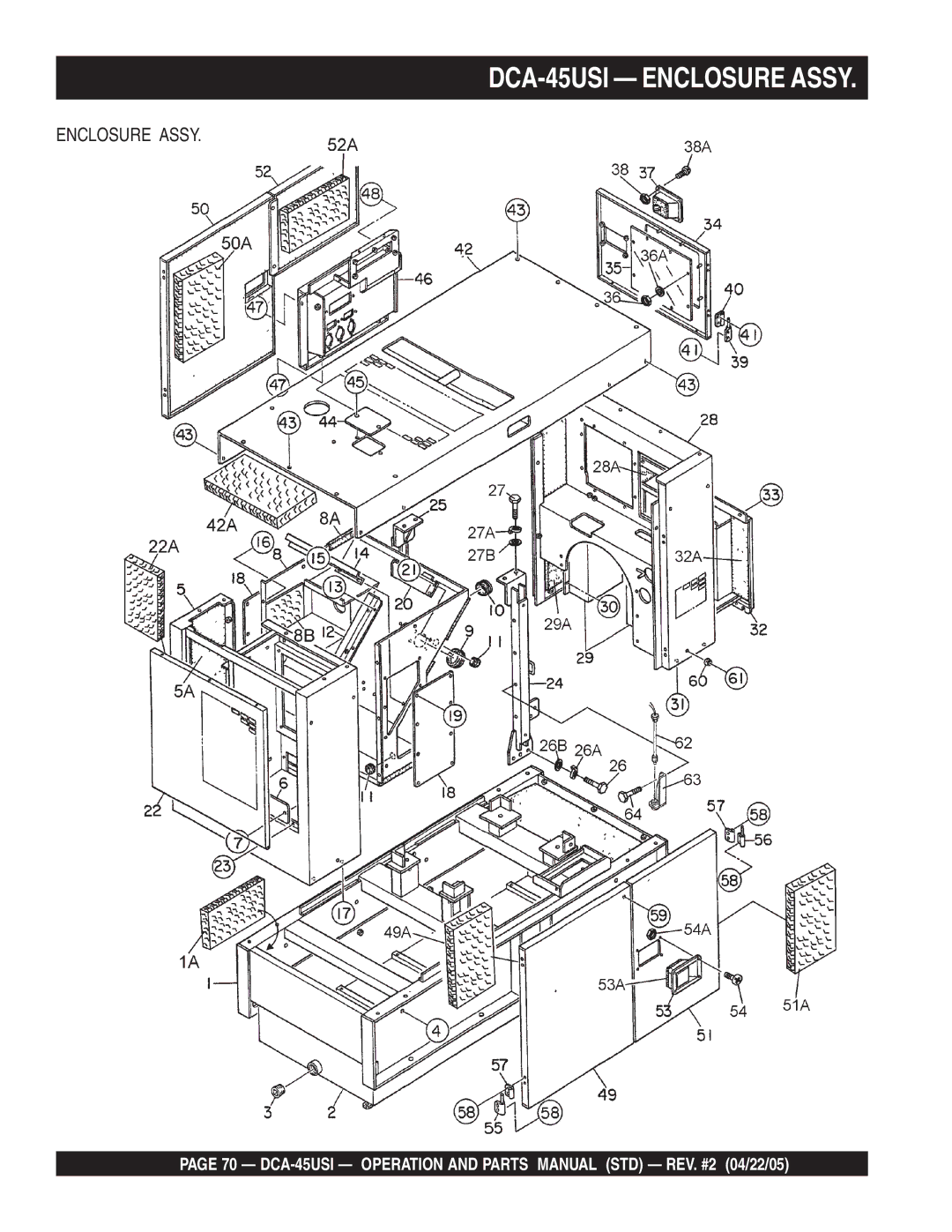 Multiquip DCA-45US1 operation manual DCA-45USI Enclosure Assy 