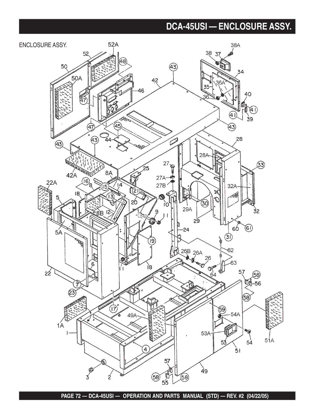 Multiquip DCA-45US1 operation manual DCA-45USI Operation and Parts Manual STD REV. #2 04/22/05 