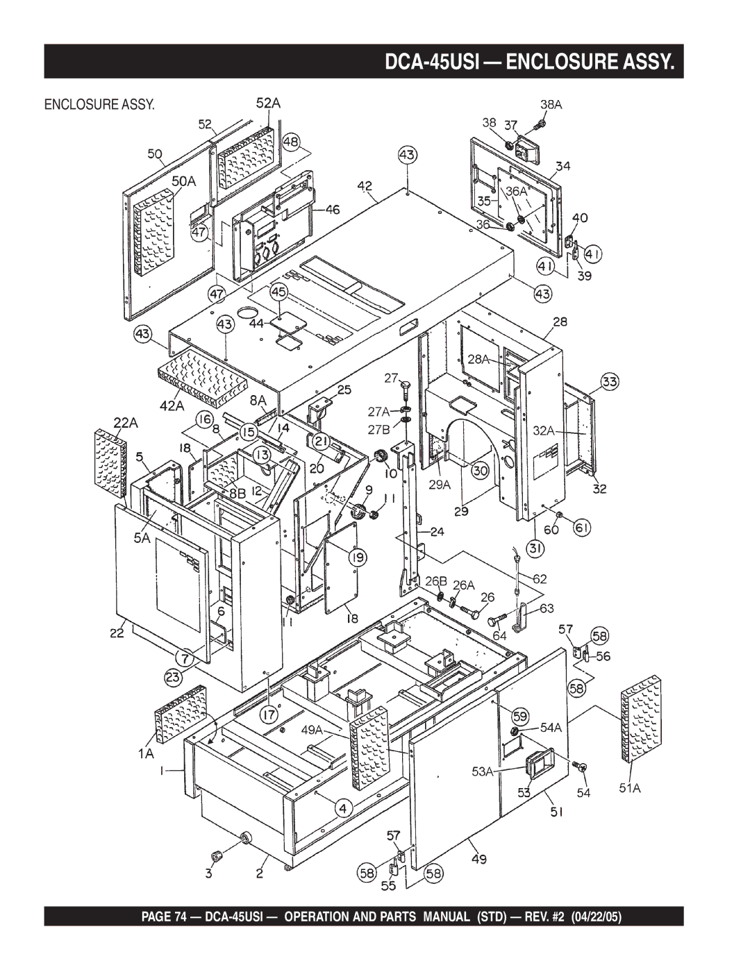 Multiquip DCA-45US1 operation manual DCA-45USI Operation and Parts Manual STD REV. #2 04/22/05 