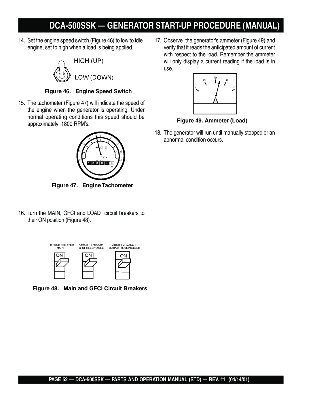 Multiquip DCA-500SSK operation manual Engine Speed Switch 