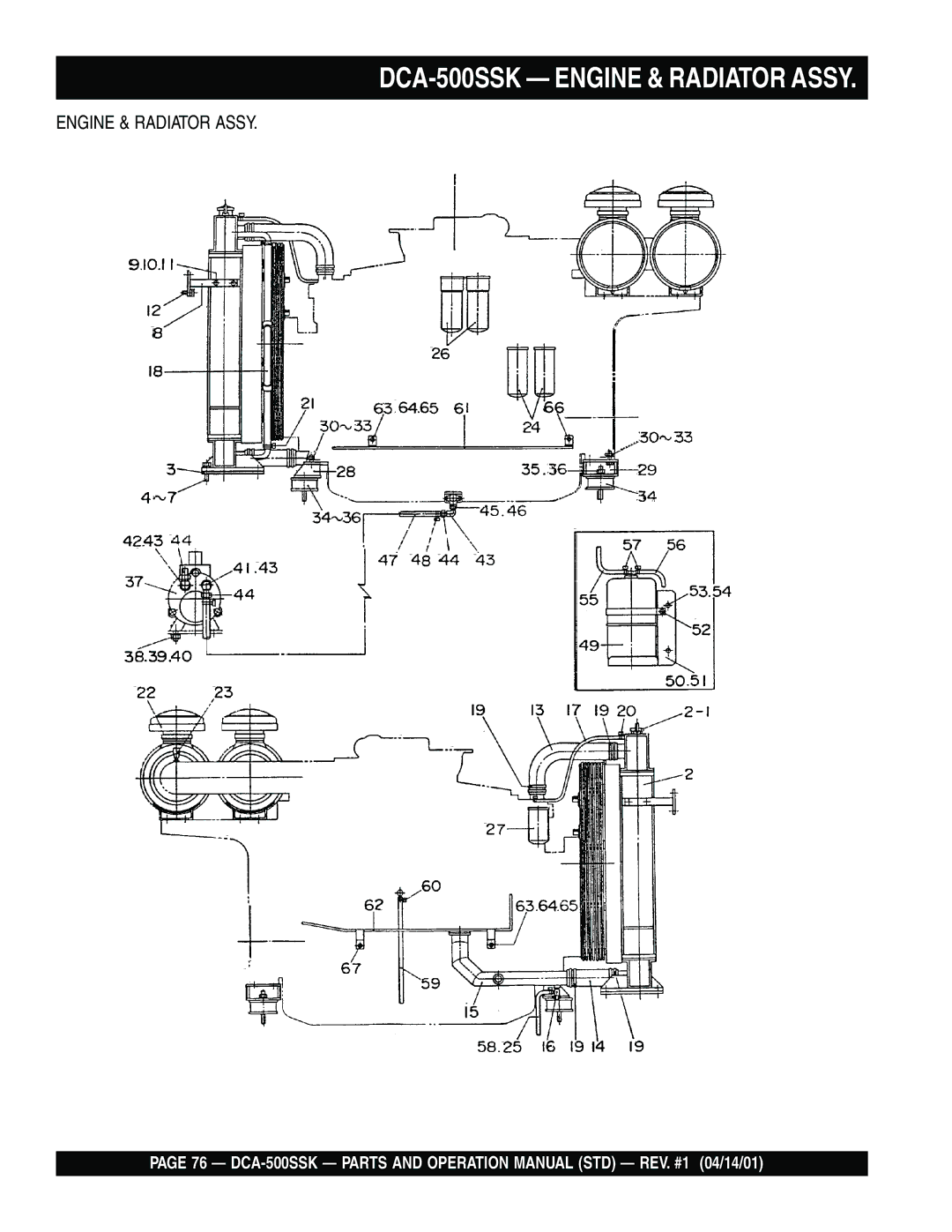 Multiquip operation manual DCA-500SSK Engine & Radiator Assy 