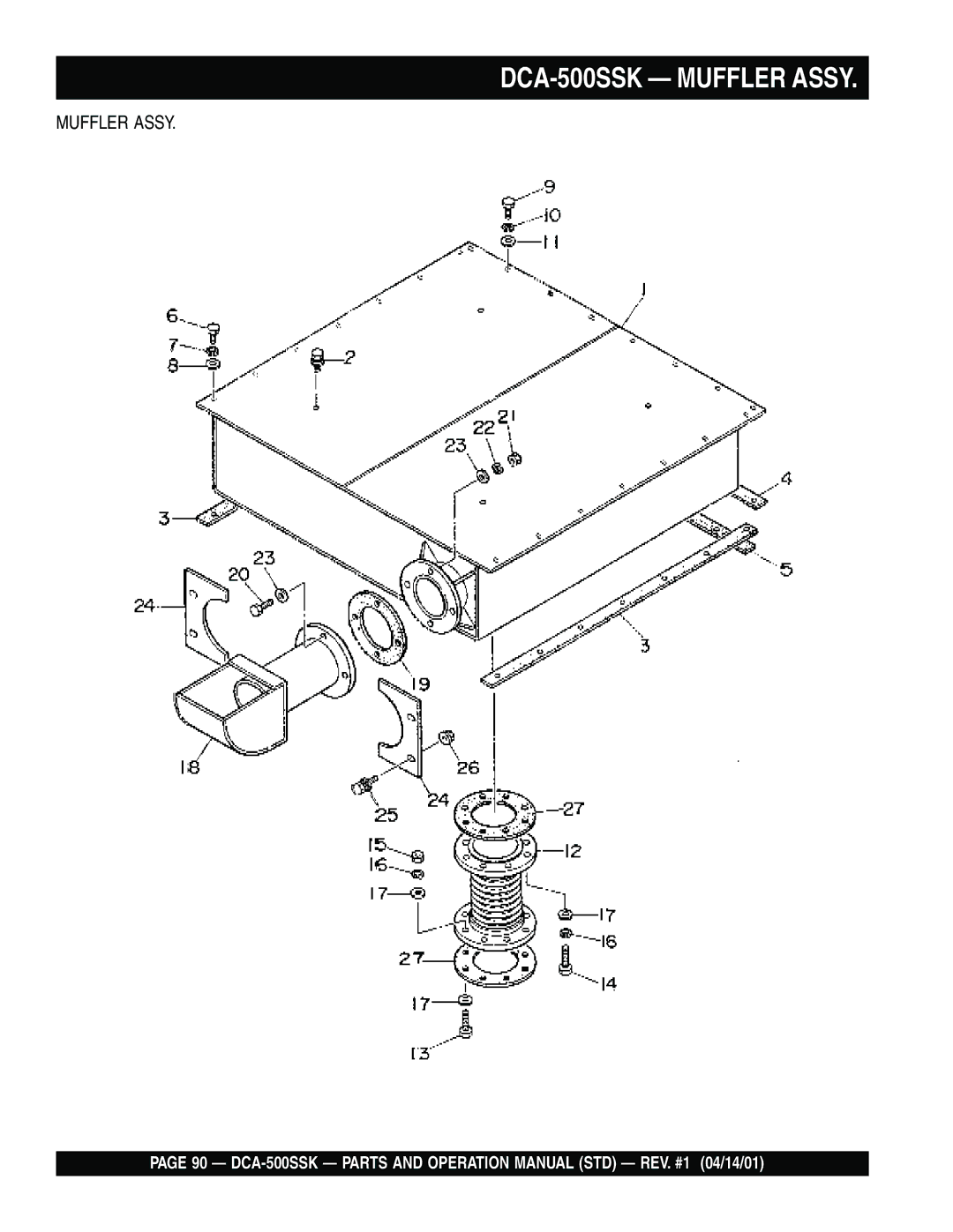 Multiquip operation manual DCA-500SSK Muffler Assy 