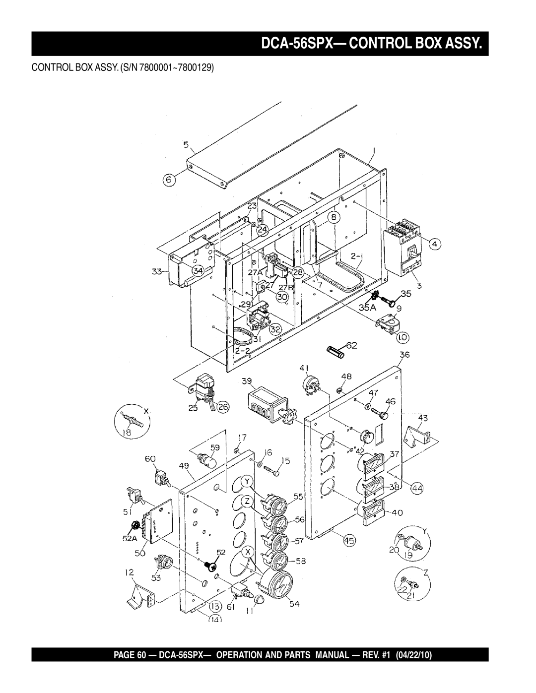 Multiquip operation manual DCA-56SPX- Operation and Parts Manual REV. #1 04/22/10 