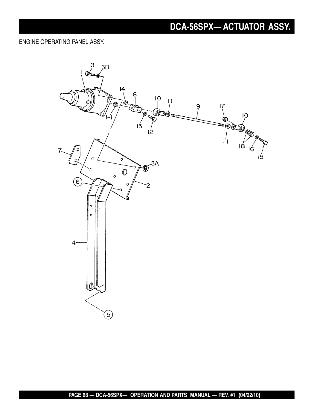 Multiquip operation manual DCA-56SPX- Actuator Assy 