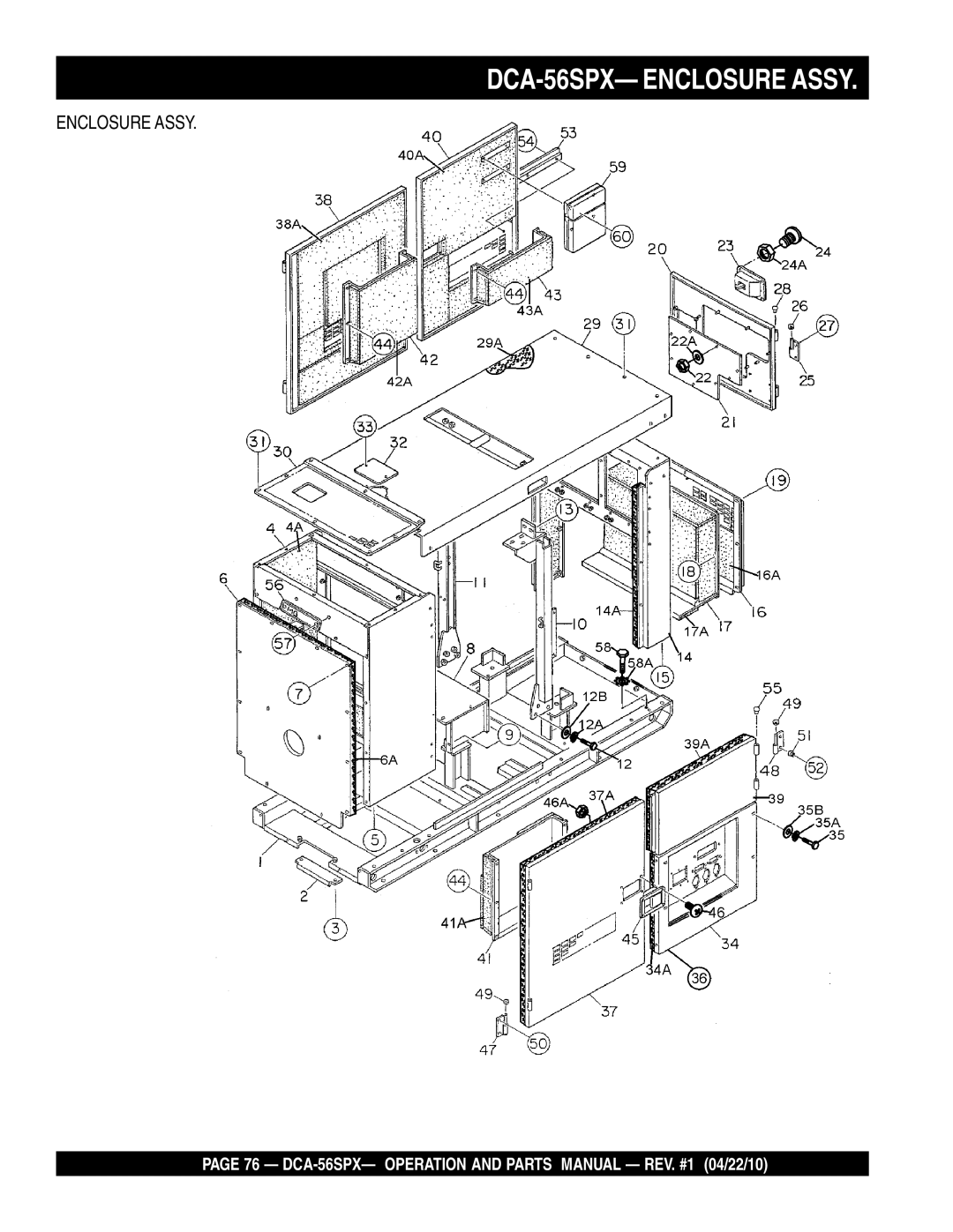 Multiquip operation manual DCA-56SPX- Enclosure Assy 