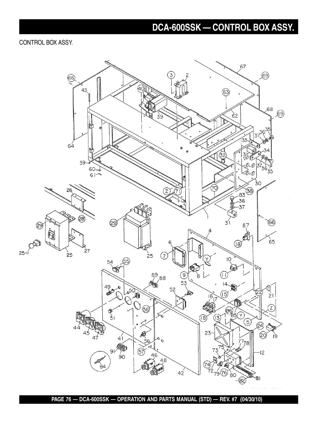 Multiquip operation manual DCA-600SSK Control BOX Assy 