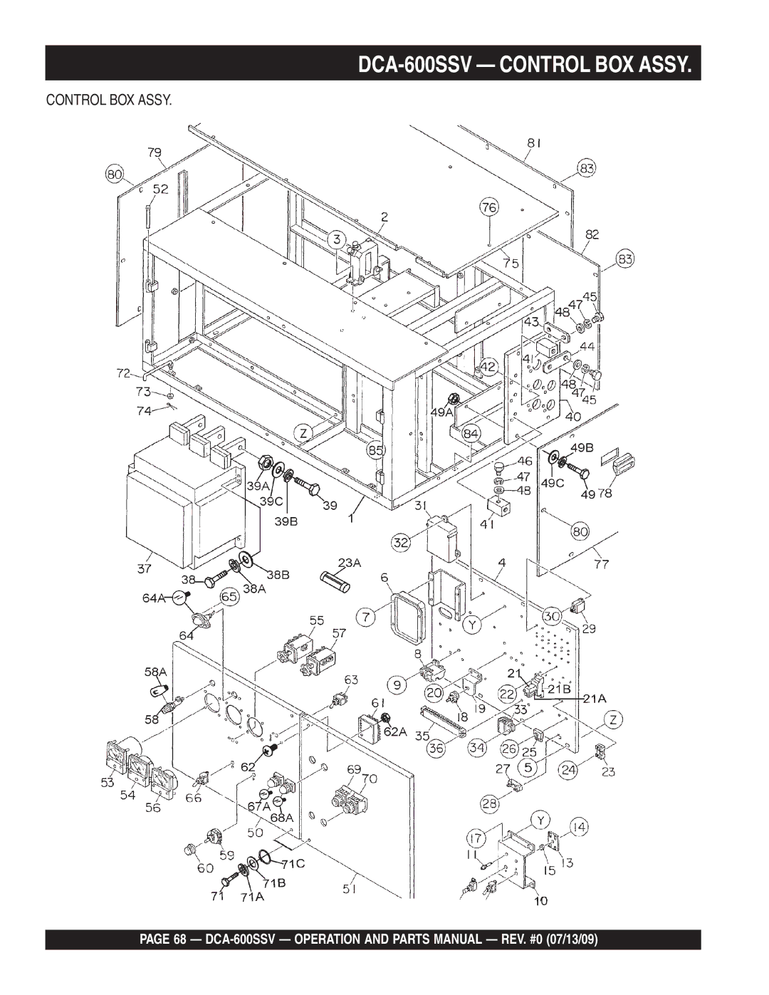 Multiquip operation manual DCA-600SSV Control BOX Assy 