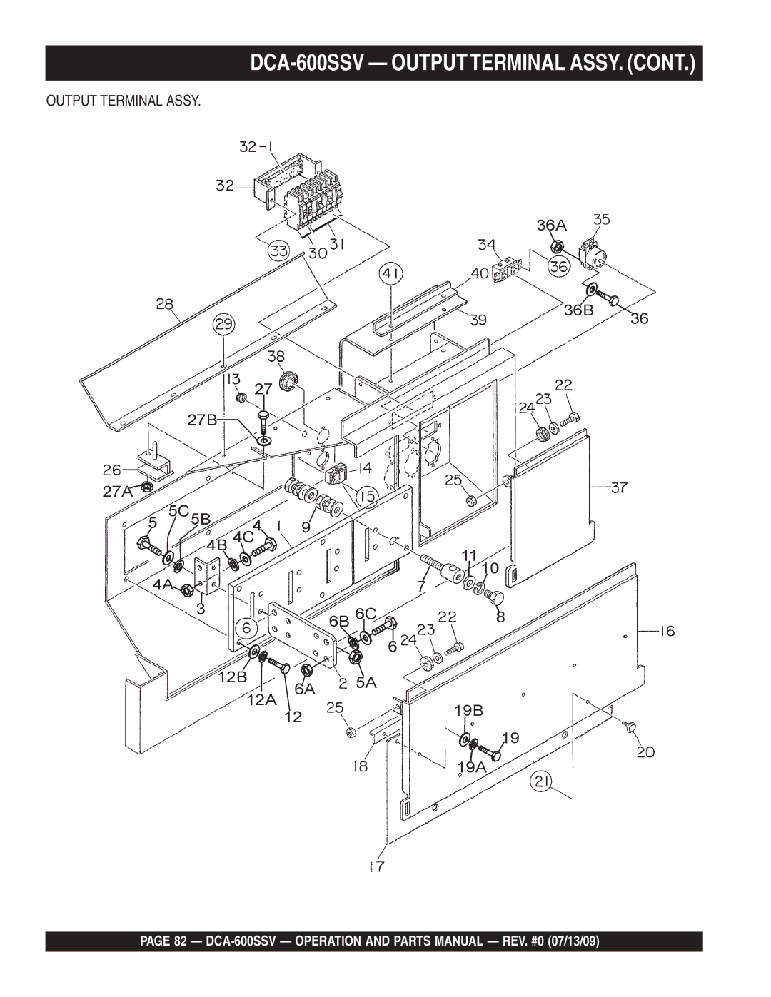 Multiquip operation manual DCA-600SSV Outputterminal ASSY 