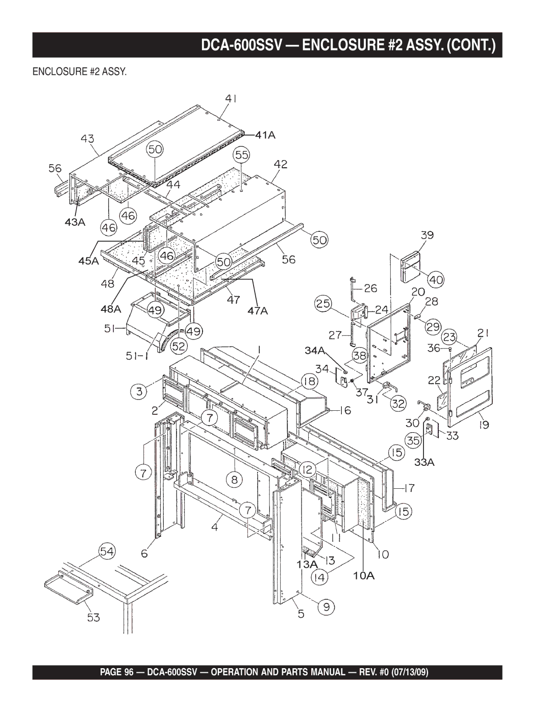 Multiquip operation manual DCA-600SSV Enclosure #2 ASSY 