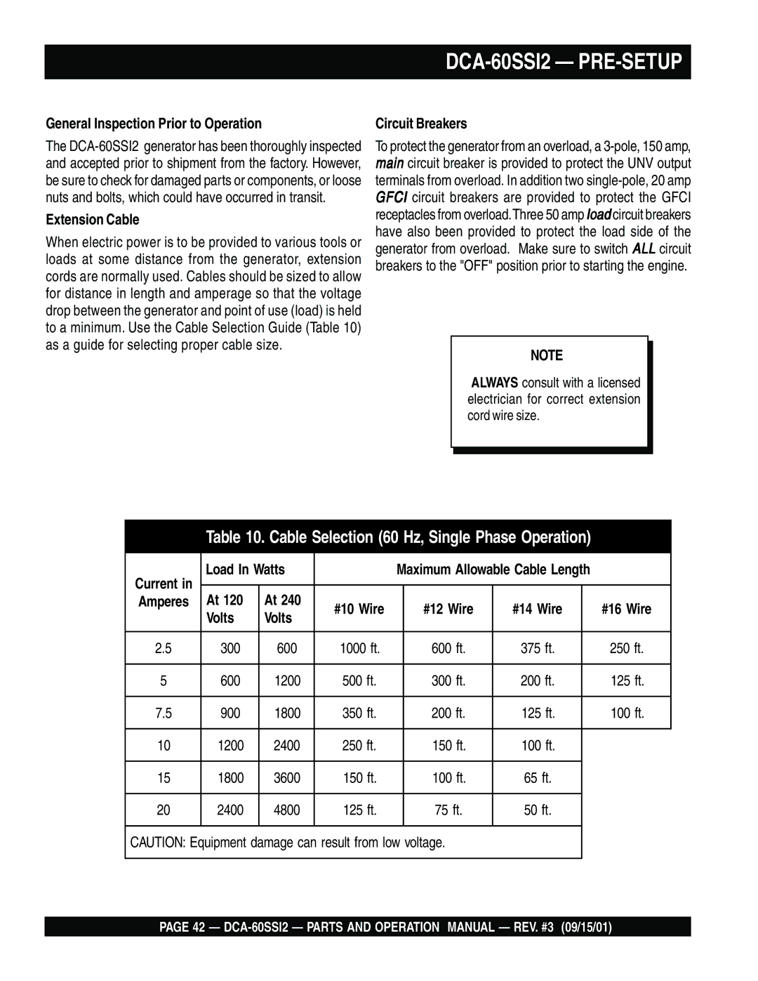 Multiquip DCA-60SS12 operation manual DCA-60SSI2 PRE-SETUP 