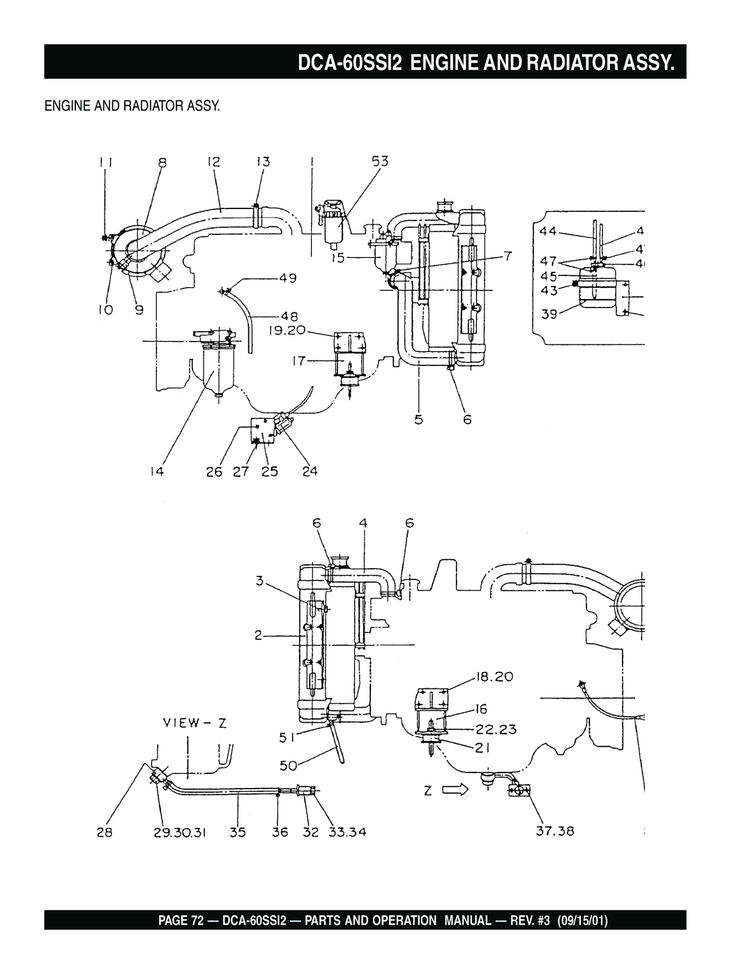 Multiquip DCA-60SS12 operation manual DCA-60SSI2 Engine and Radiator Assy 