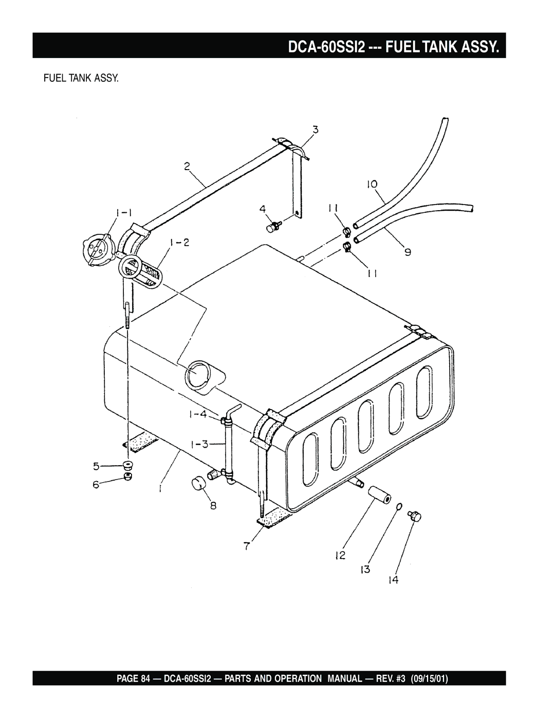 Multiquip DCA-60SS12 operation manual DCA-60SSI2 --- Fuel Tank Assy 