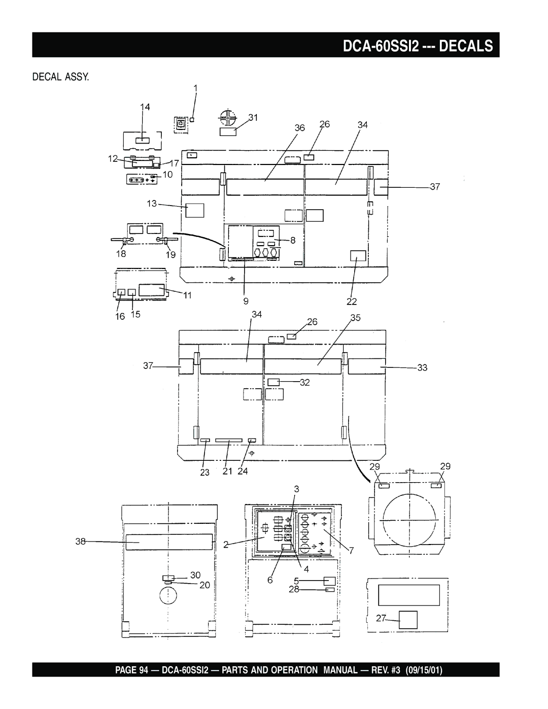 Multiquip DCA-60SS12 operation manual DCA-60SSI2 --- Decals 