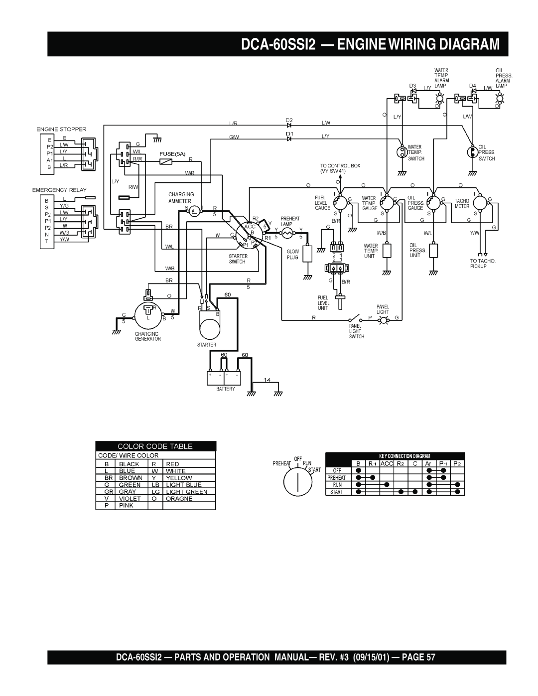 Multiquip DCA-60SS12 operation manual DCA-60SSI2— ENGINEWIRING DIAGRAM 