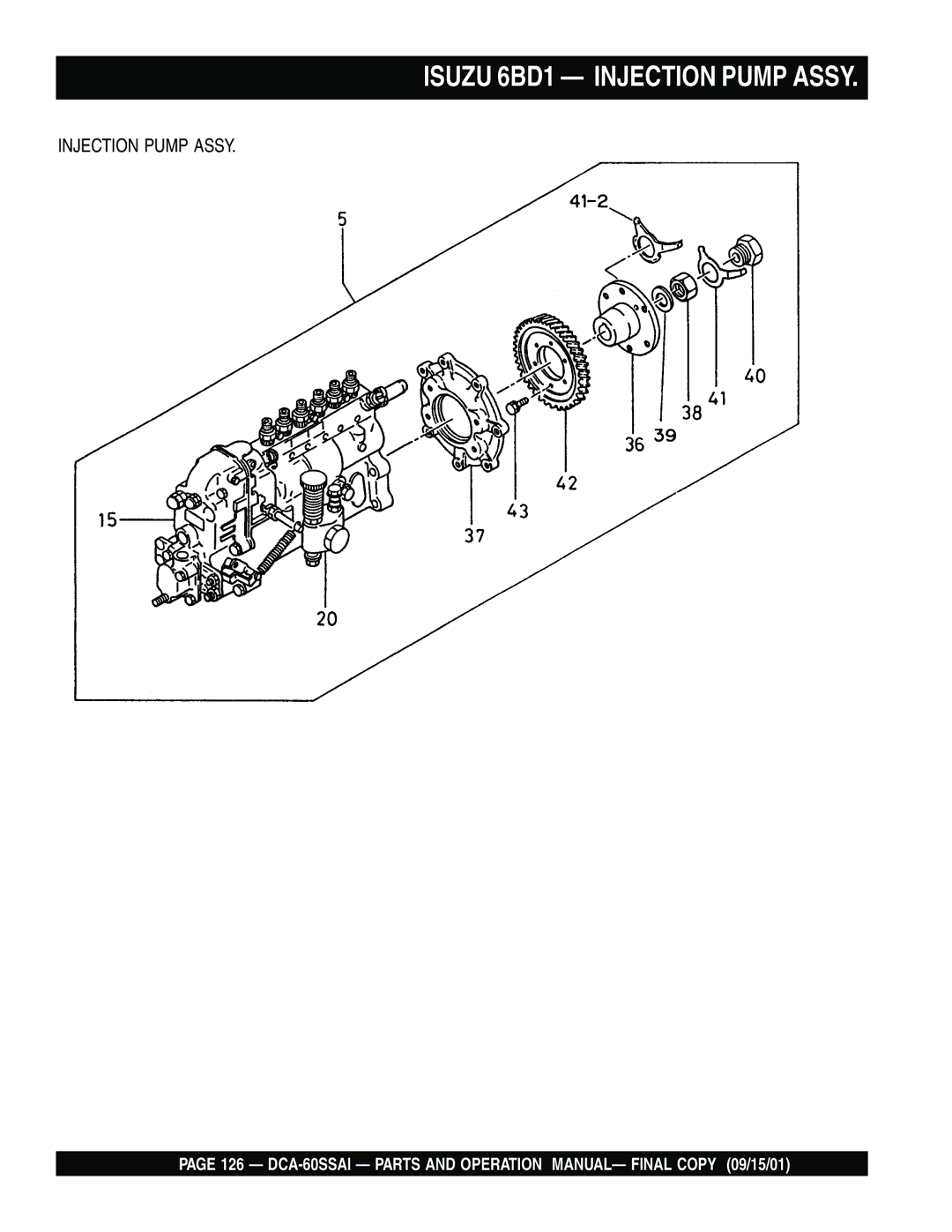 Multiquip dca-60ssai operation manual Isuzu 6BD1 Injection Pump Assy 