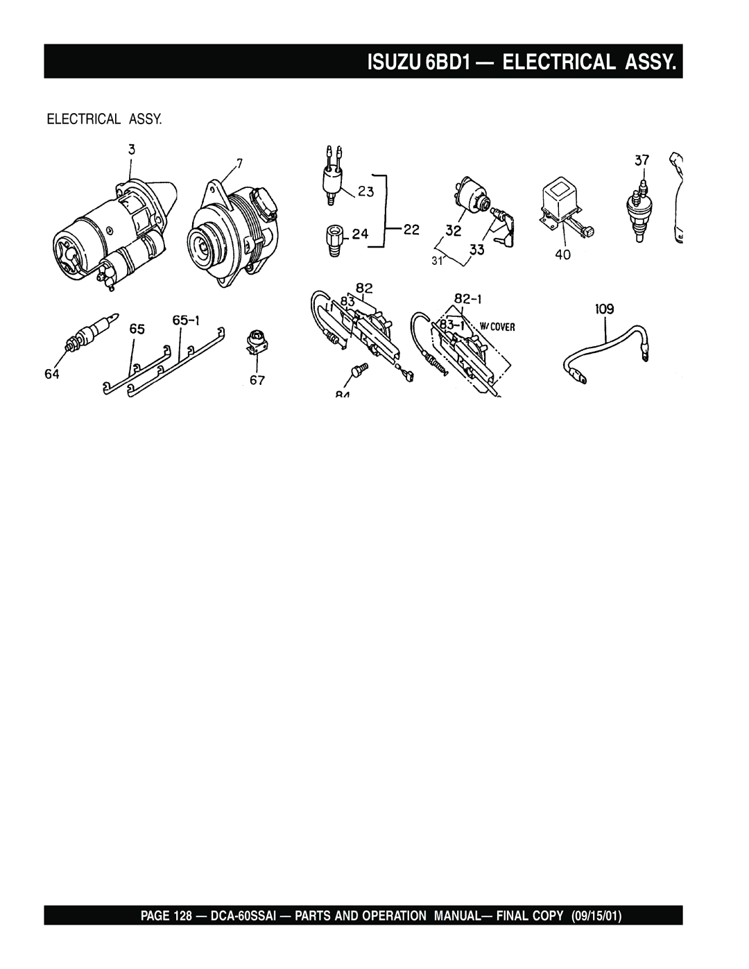 Multiquip dca-60ssai operation manual Isuzu 6BD1 Electrical Assy 