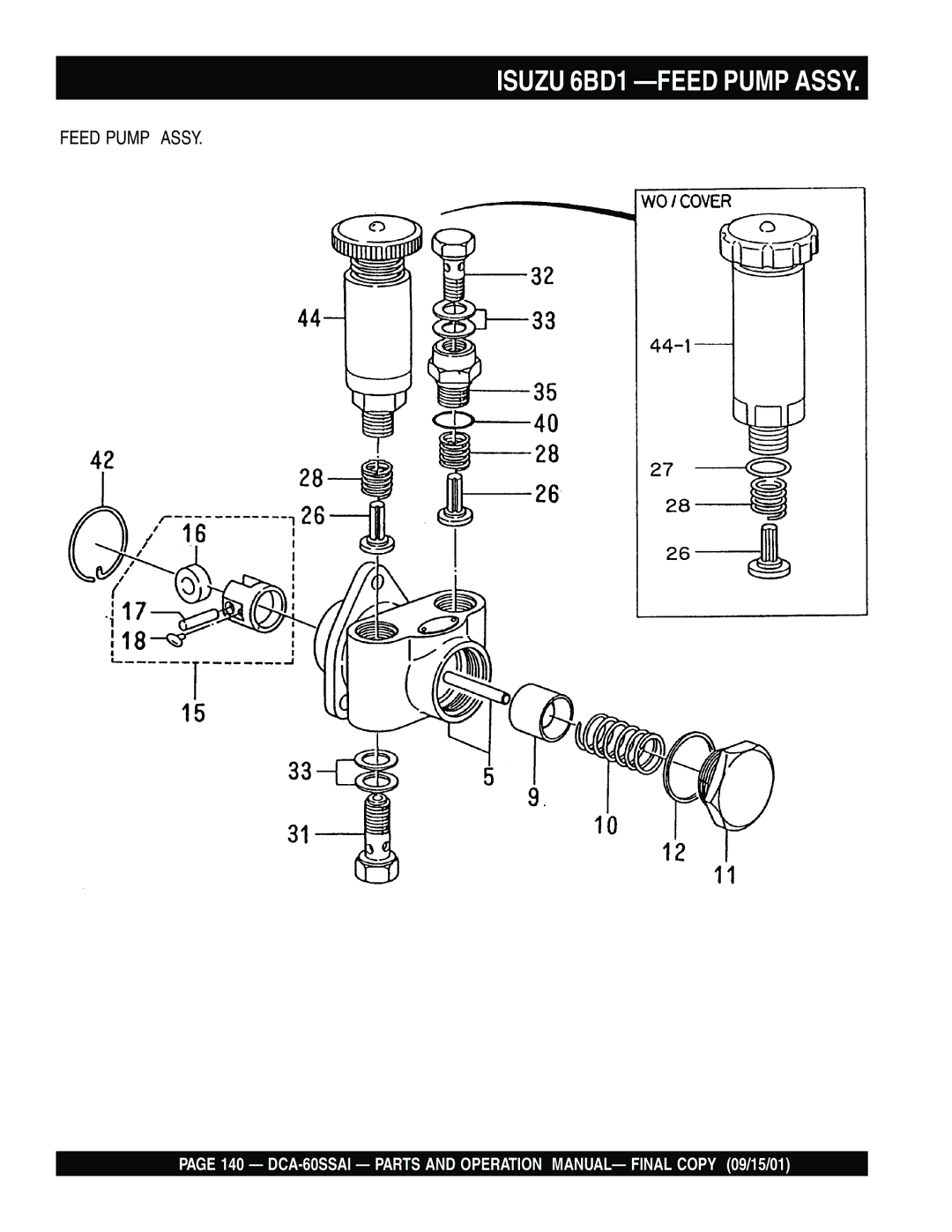 Multiquip dca-60ssai operation manual Isuzu 6BD1 -FEED Pump Assy 