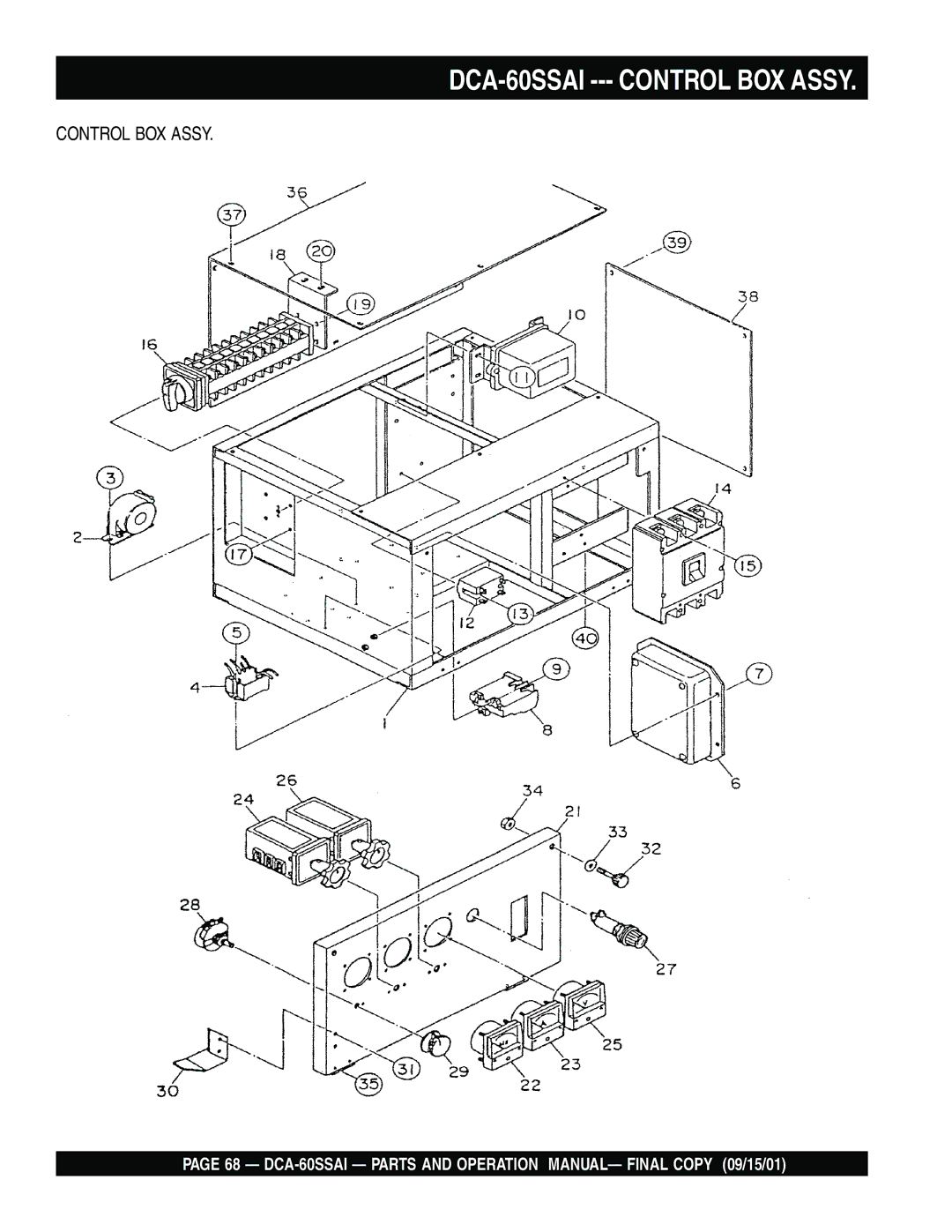 Multiquip dca-60ssai operation manual DCA-60SSAI --- Control BOX Assy 