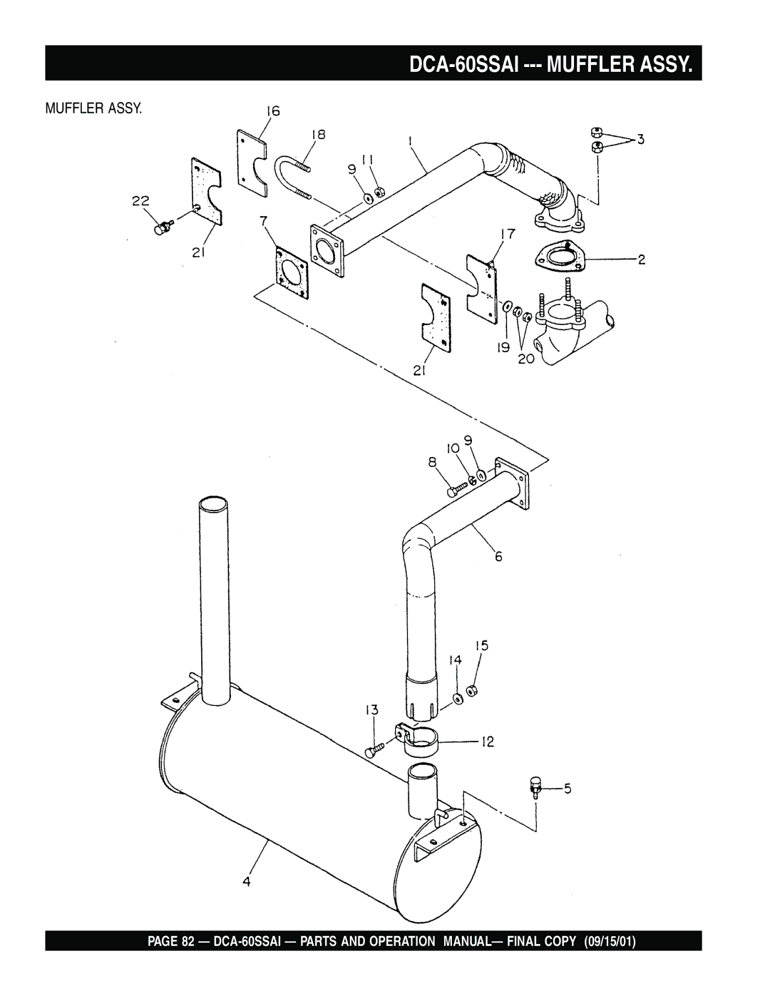 Multiquip dca-60ssai operation manual DCA-60SSAI --- Muffler Assy 