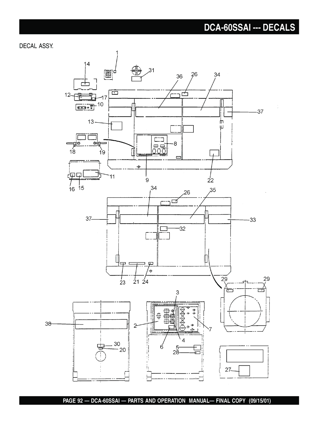 Multiquip dca-60ssai operation manual DCA-60SSAI --- Decals 