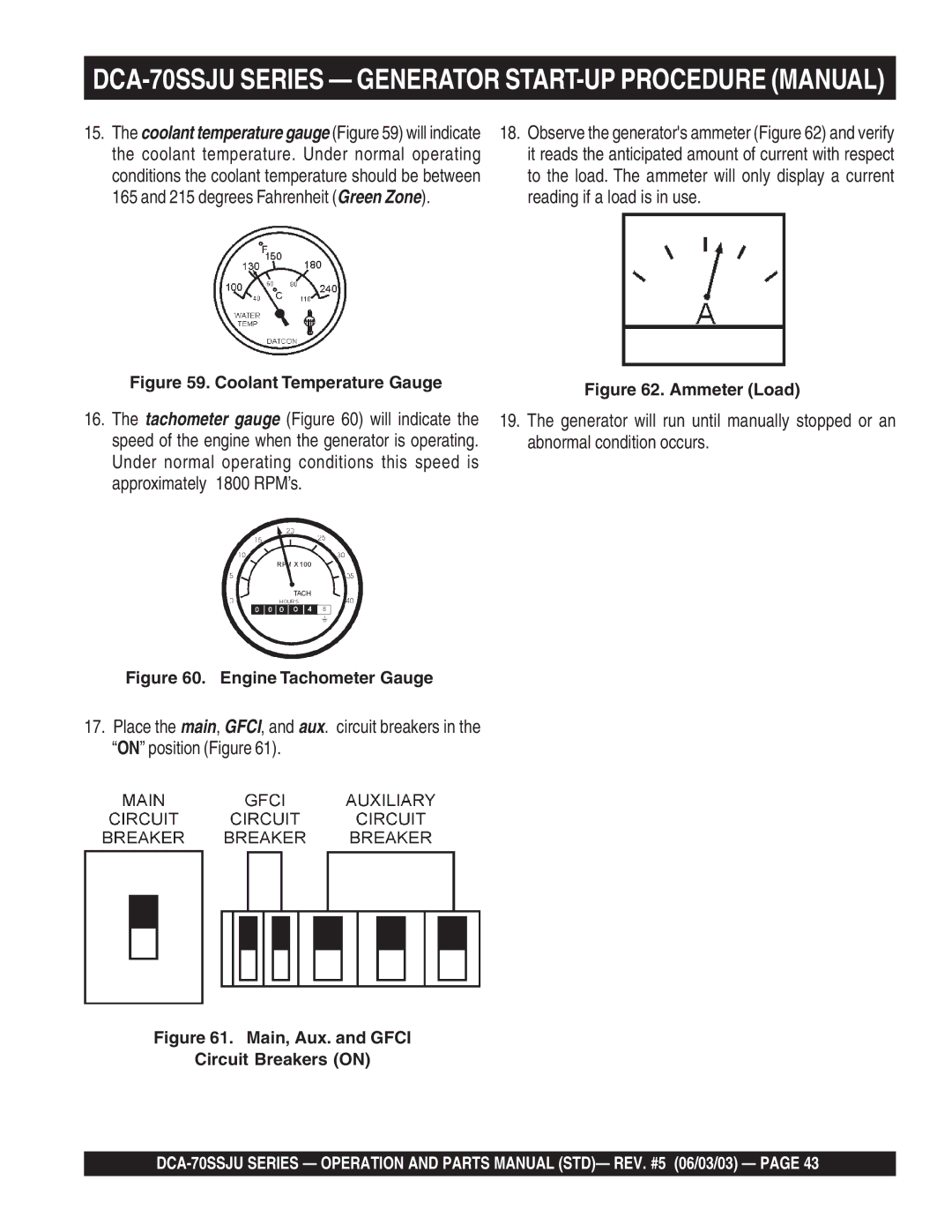 Multiquip DCA-70SSJU operation manual Coolant Temperature Gauge 