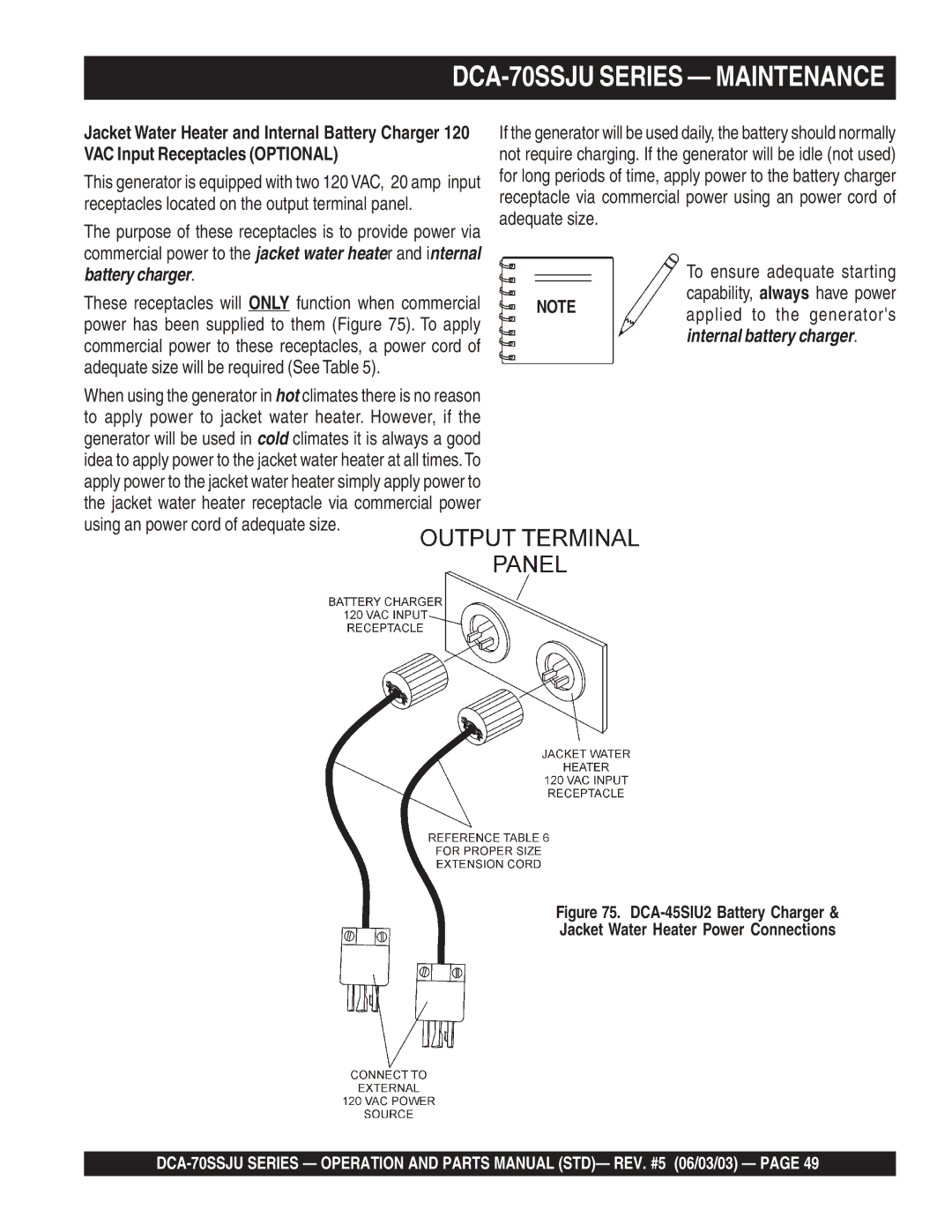 Multiquip operation manual DCA-70SSJU Series Maintenance 