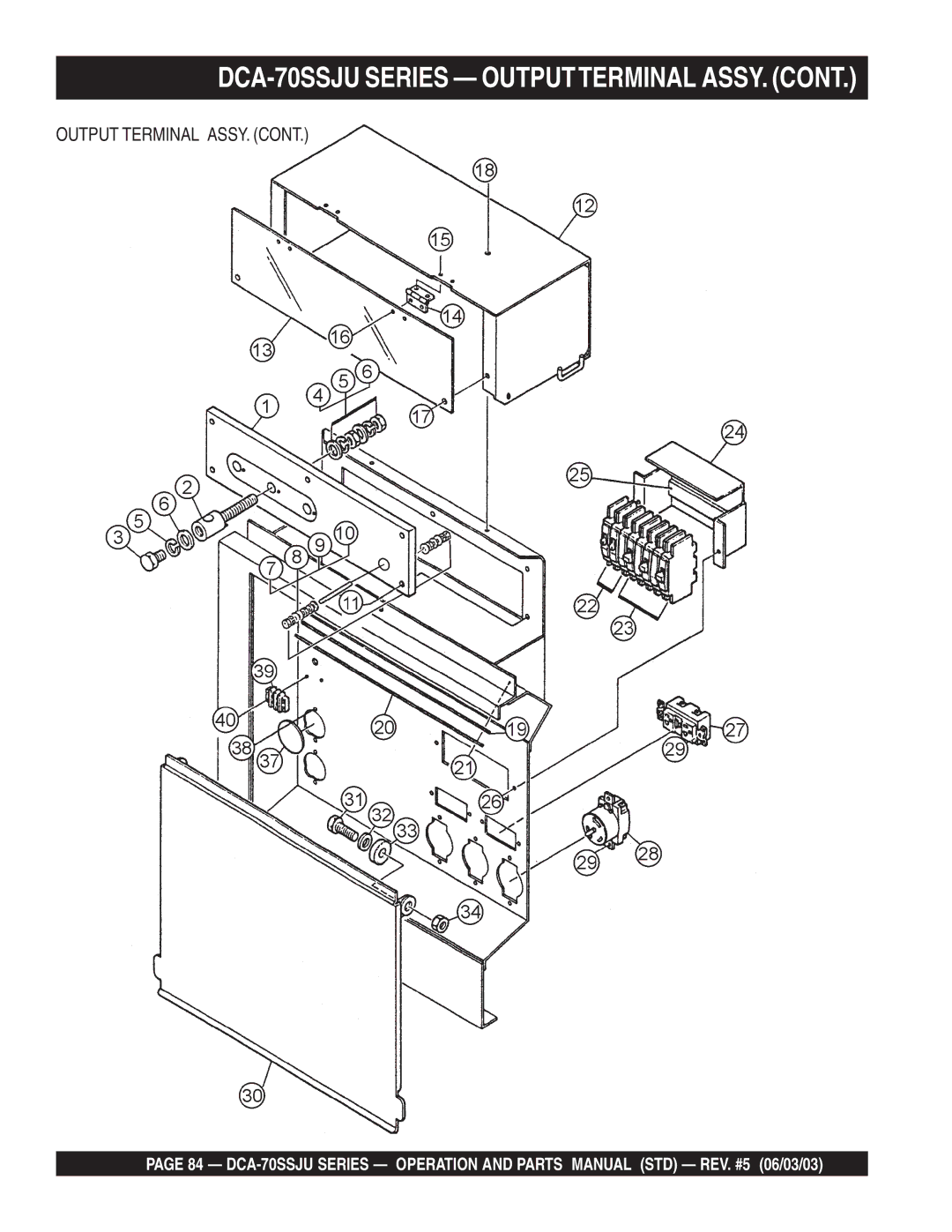 Multiquip operation manual DCA-70SSJU Series Outputterminal ASSY 