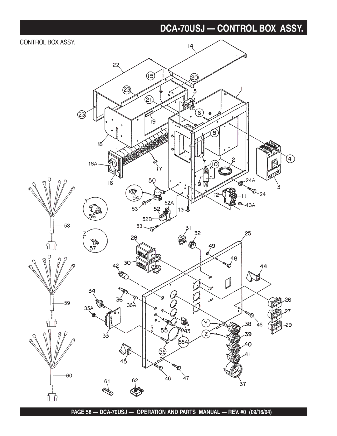 Multiquip dca-70usj operation manual DCA-70USJ Control BOX Assy 