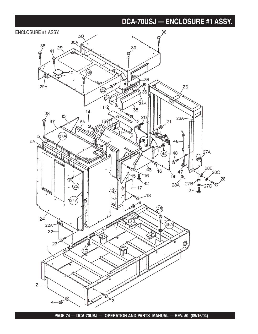 Multiquip dca-70usj operation manual DCA-70USJ Enclosure #1 Assy 