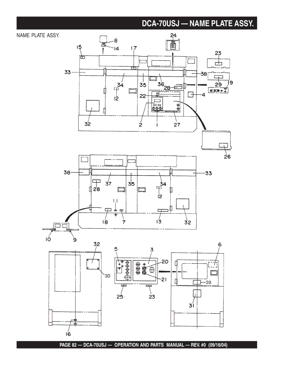 Multiquip dca-70usj operation manual DCA-70USJ Name Plate Assy 