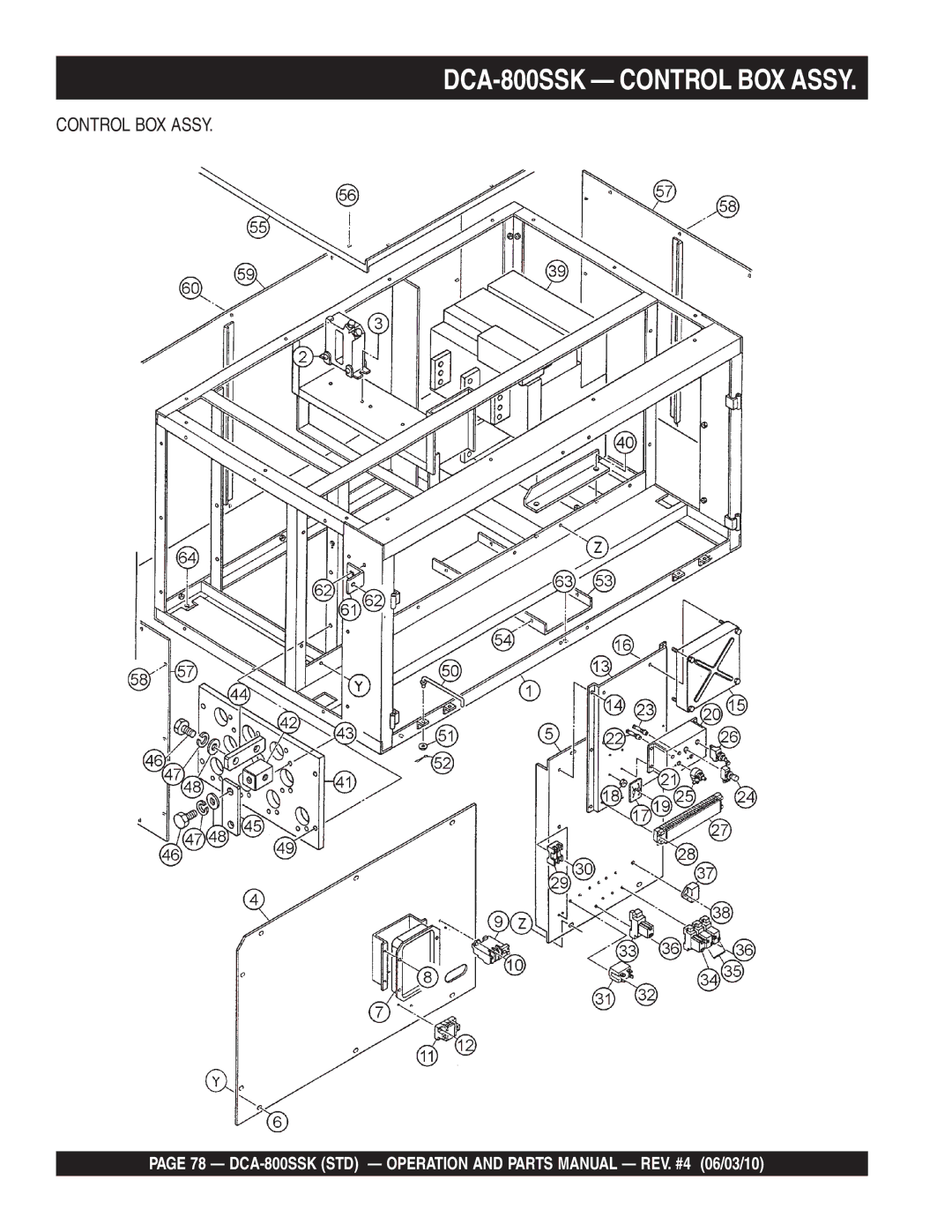 Multiquip operation manual DCA-800SSK Control BOX Assy 