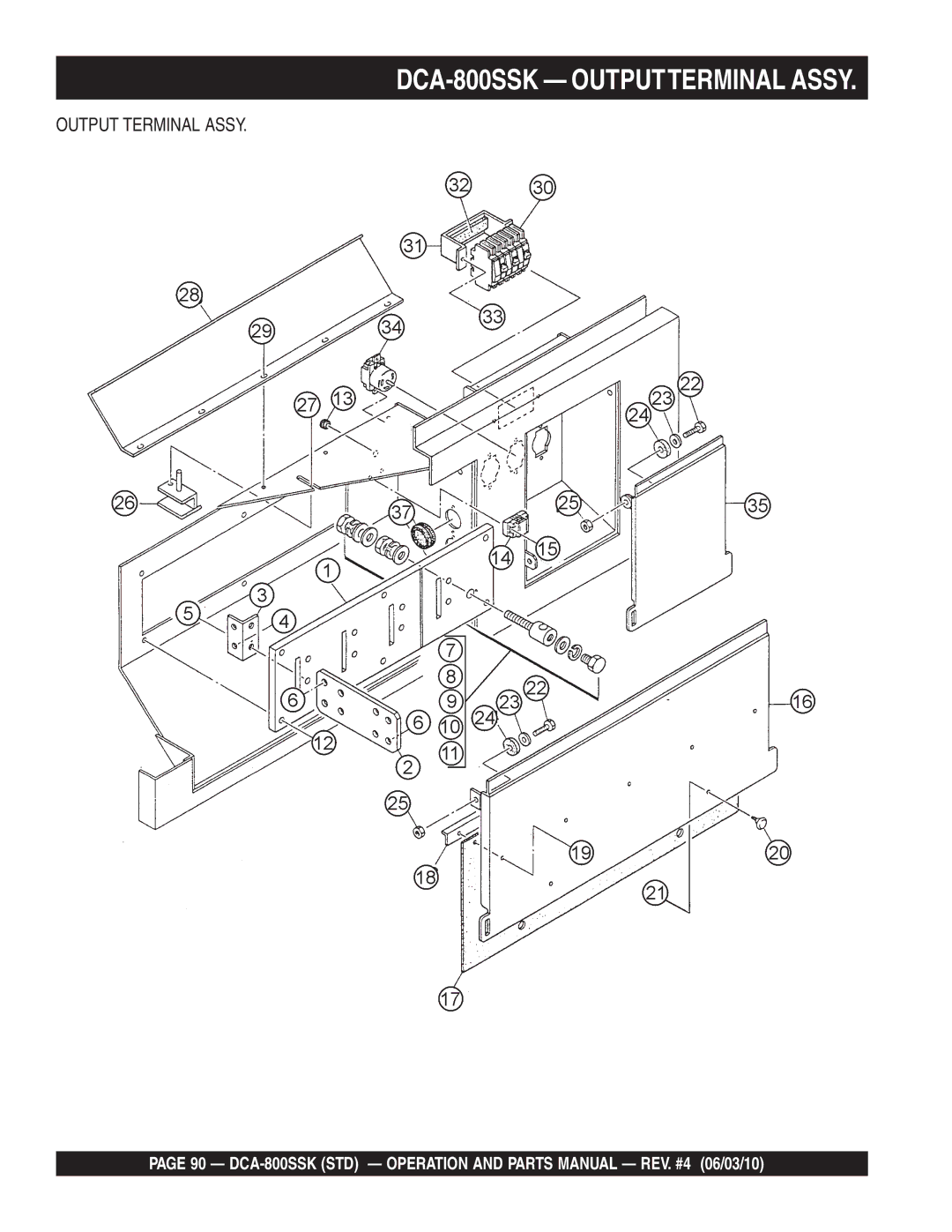 Multiquip operation manual DCA-800SSK Outputterminal Assy 