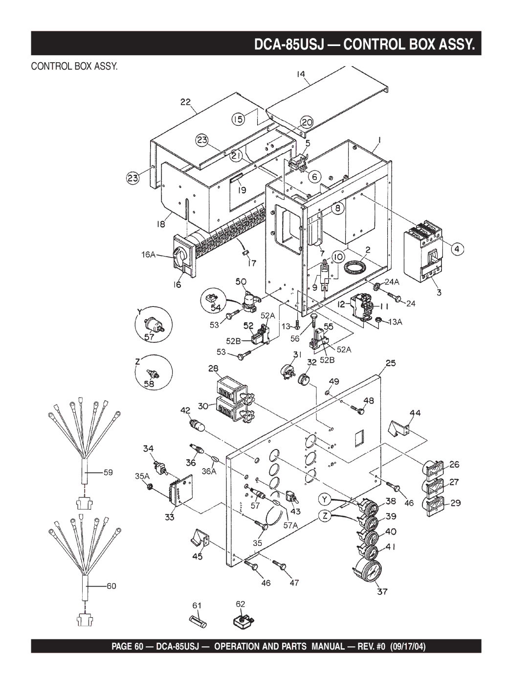 Multiquip operation manual DCA-85USJ Operation and Parts Manual REV. #0 09/17/04 