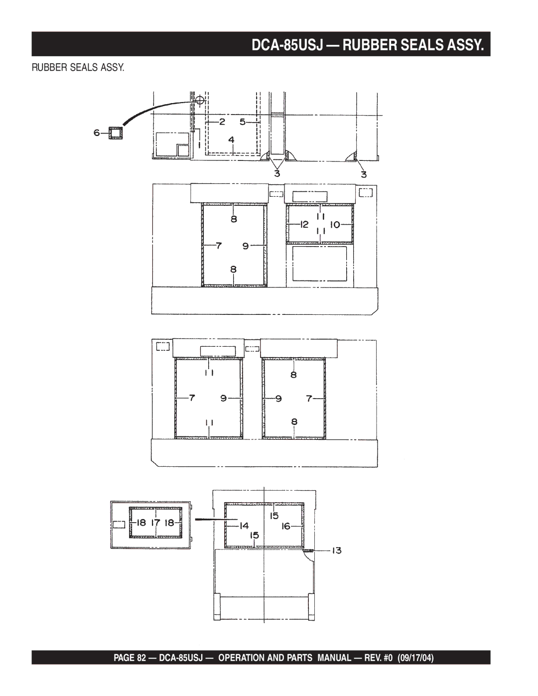 Multiquip operation manual DCA-85USJ Rubber Seals Assy 