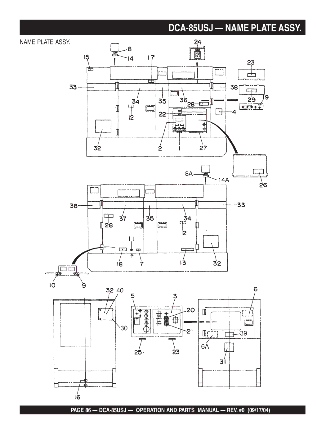 Multiquip operation manual DCA-85USJ Operation and Parts Manual REV. #0 09/17/04 