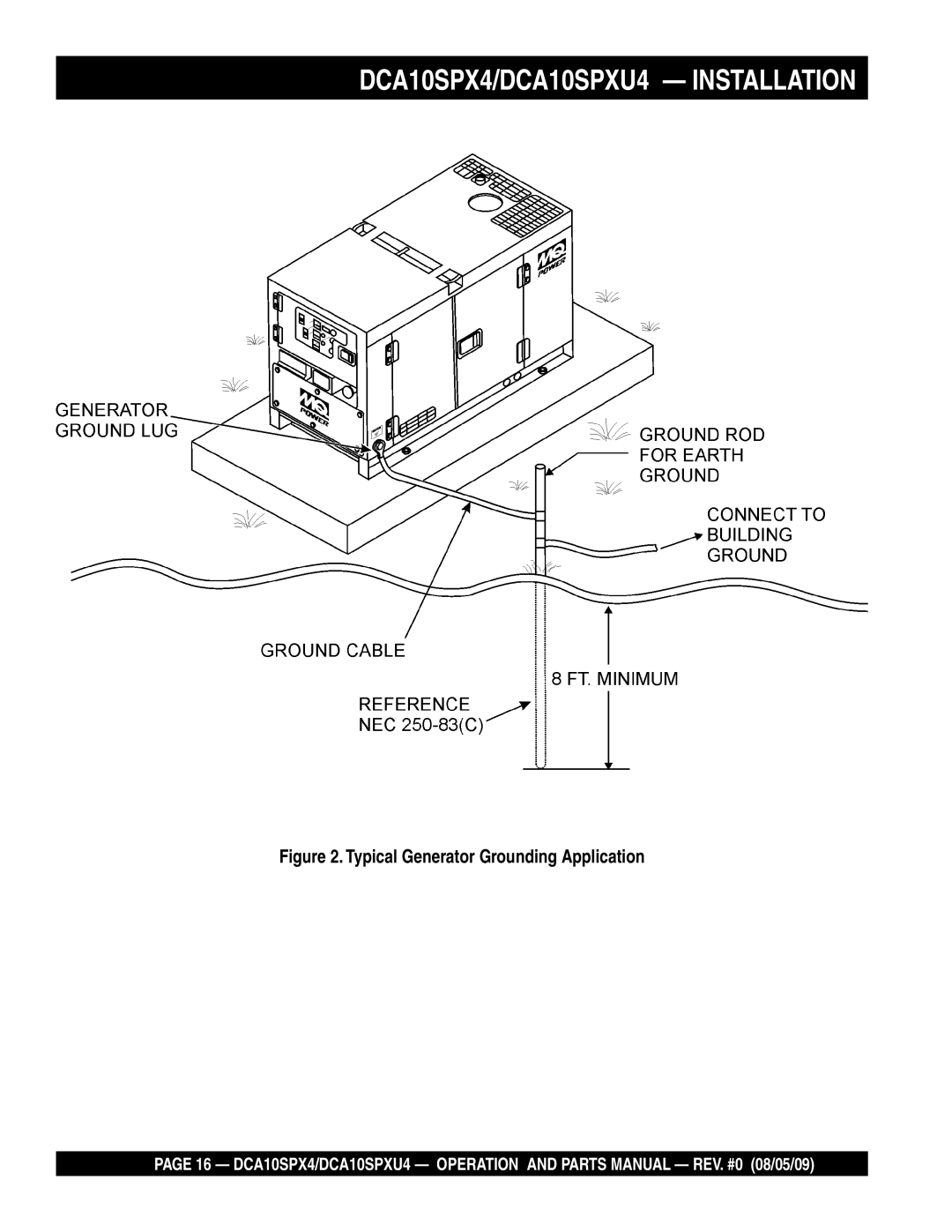 Multiquip operation manual DCA10SPX4/DCA10SPXU4 Installation 