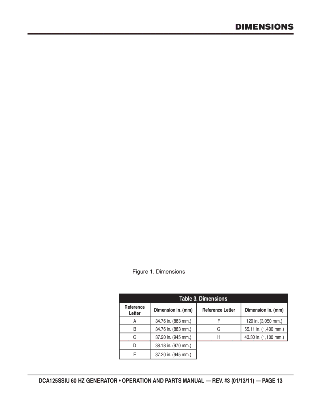 Multiquip DCA125SSIU manual Dimensions 