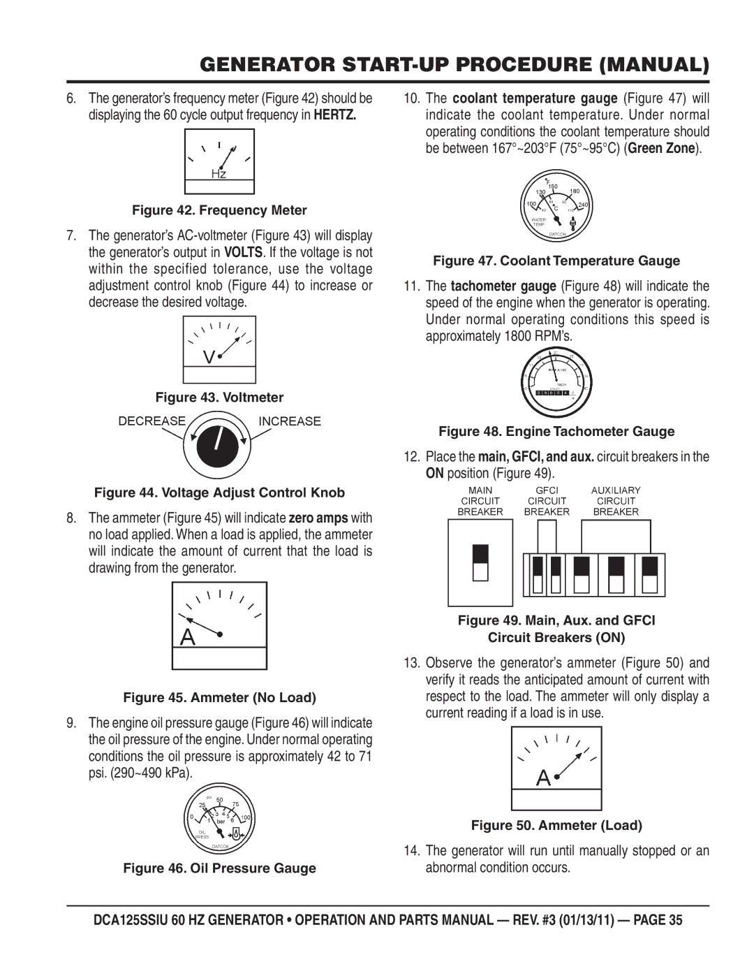 Multiquip DCA125SSIU manual Frequency Meter 