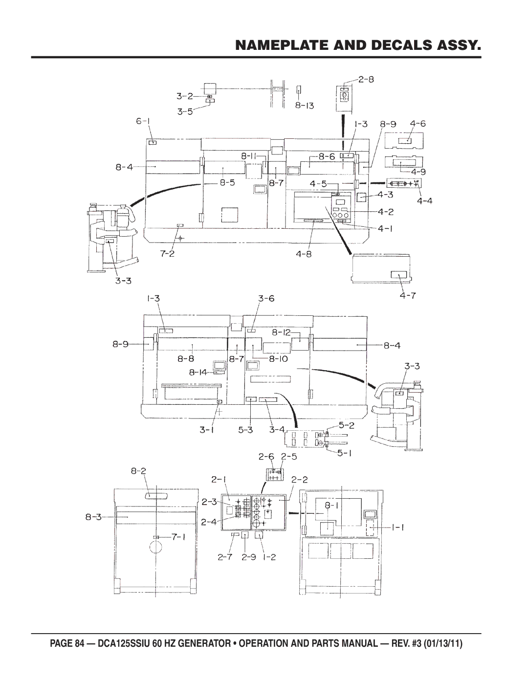 Multiquip DCA125SSIU manual Nameplate and Decals Assy 