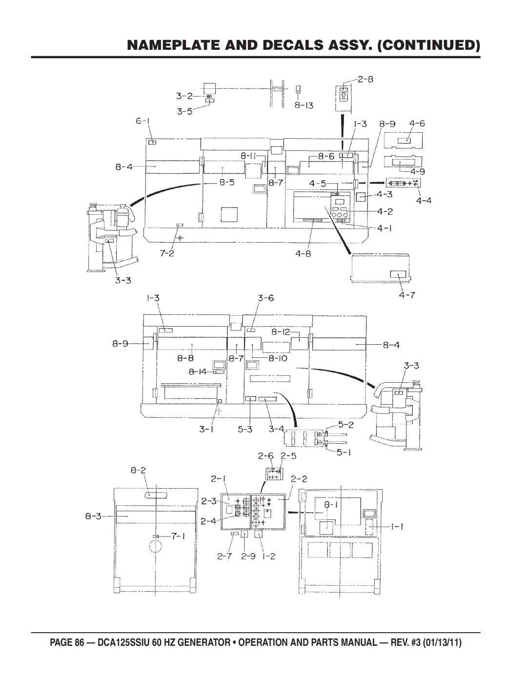 Multiquip DCA125SSIU manual Nameplate and Decals Assy 