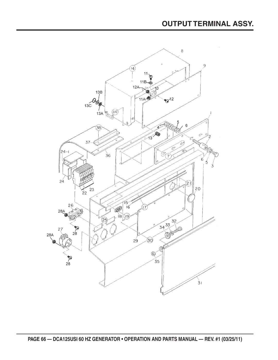 Multiquip DCA125USI manual Output Terminal Assy 