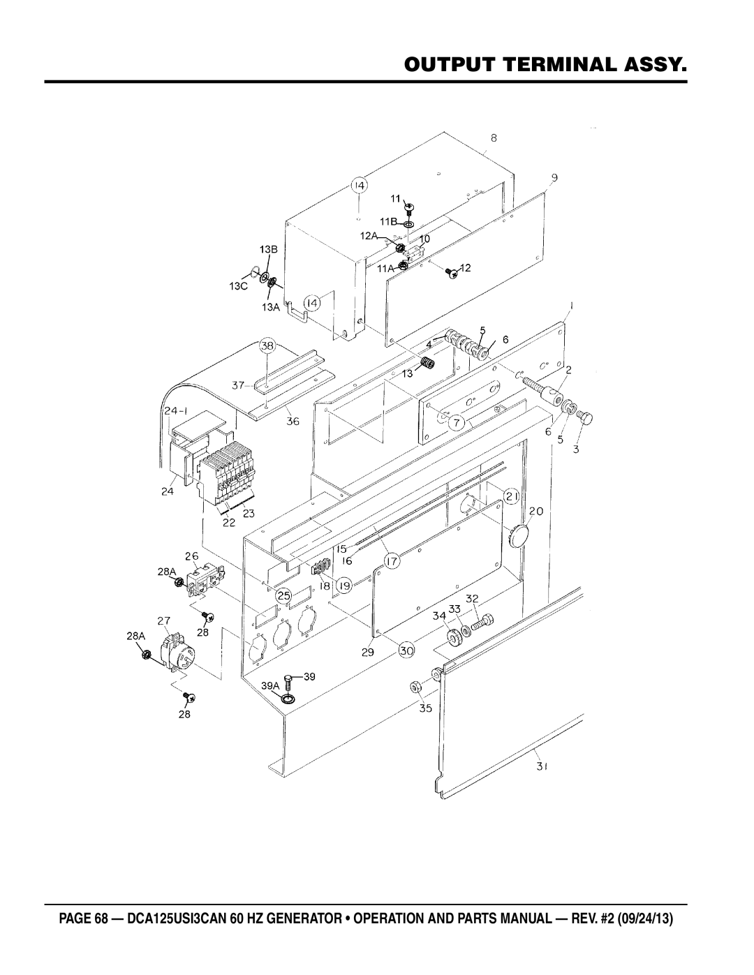 Multiquip DCA125USI3CAN manual Output Terminal Assy 