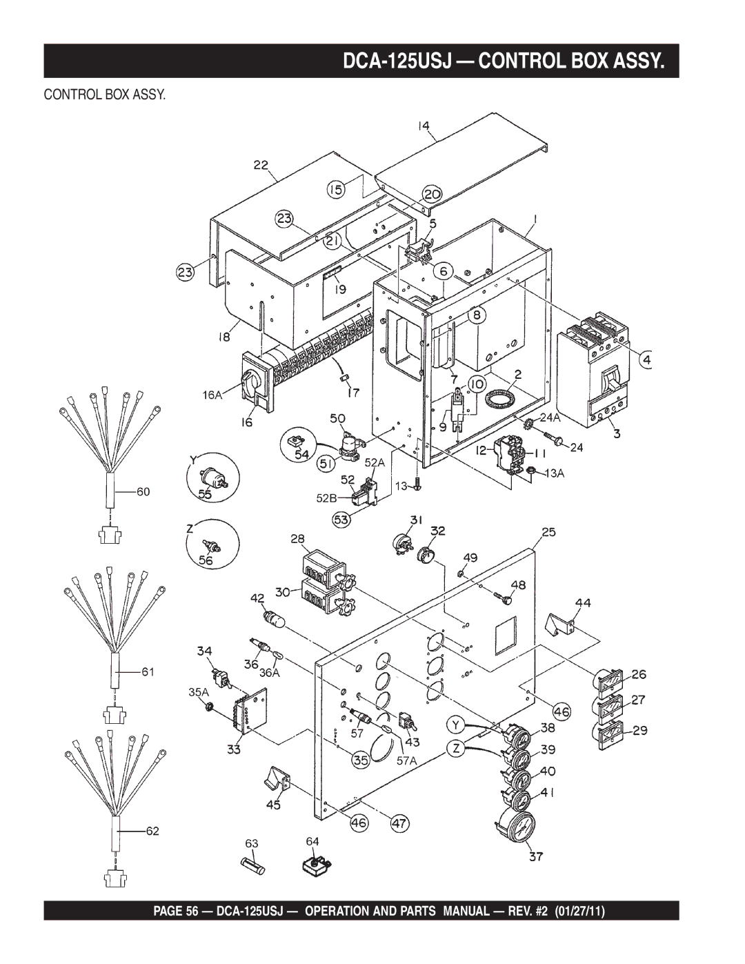 Multiquip DCA125USJ operation manual DCA-125USJ Control BOX Assy 