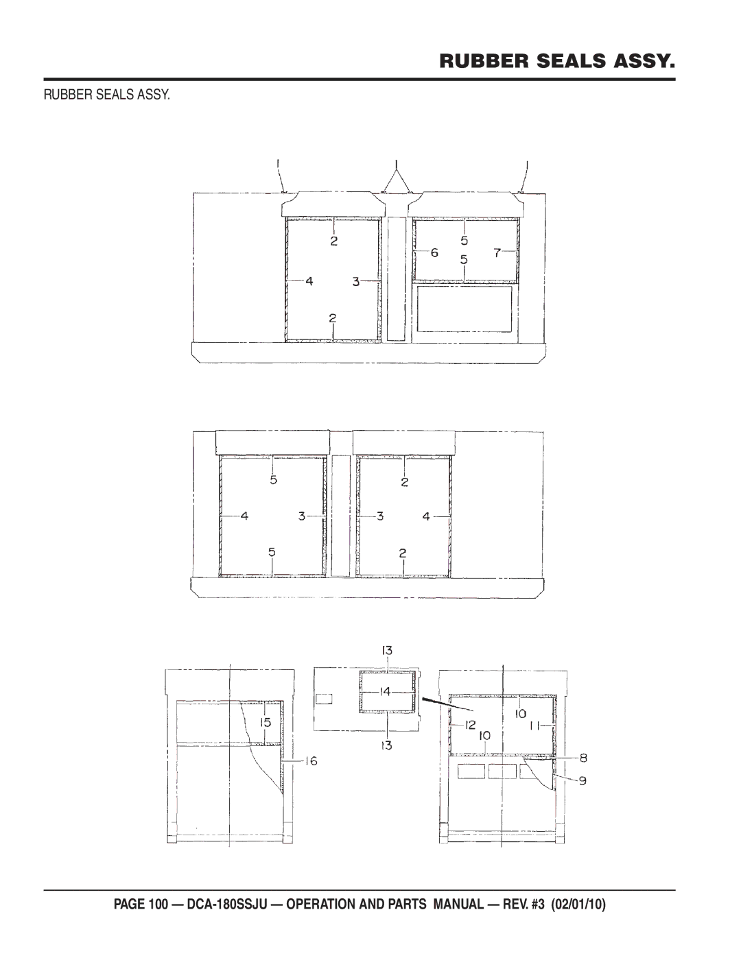 Multiquip DCA180SSJU operation manual Rubber Seals Assy 