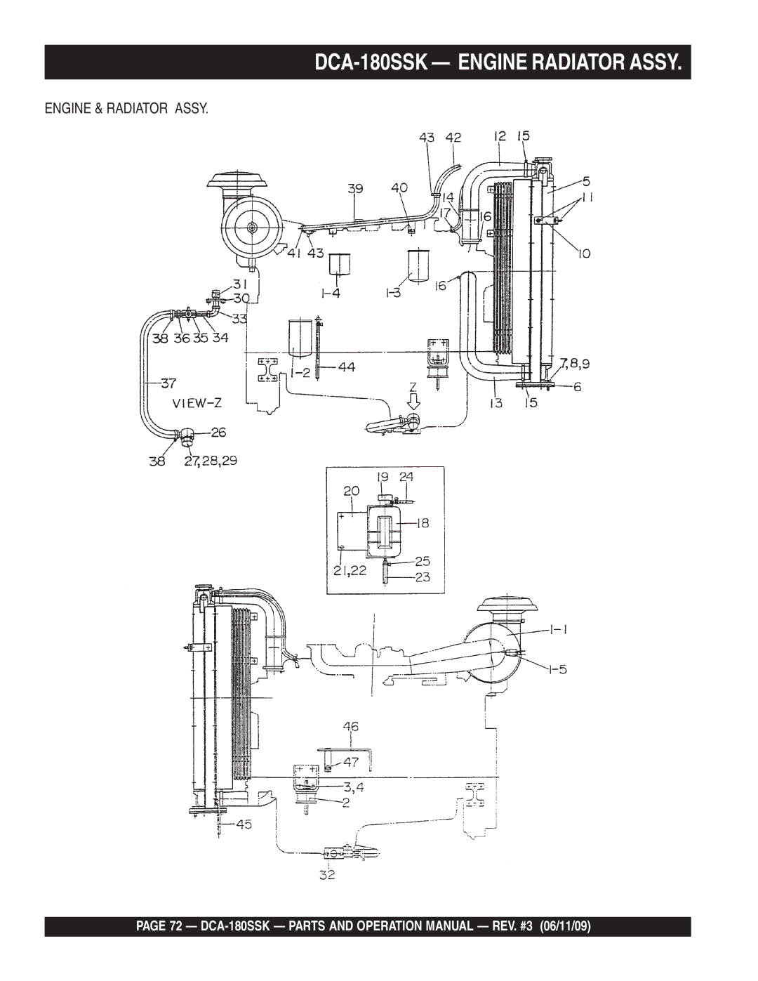 Multiquip DCA180SSK manual DCA-180SSK Engine Radiator Assy 