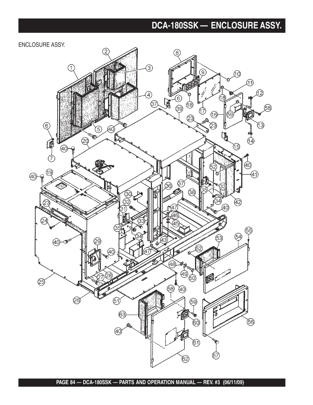 Multiquip DCA180SSK manual DCA-180SSK Enclosure Assy 