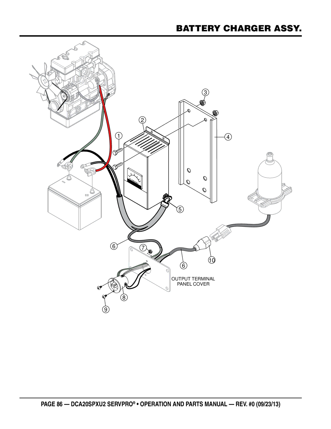 Multiquip DCA20spxu2 manual Battery Charger Assy 