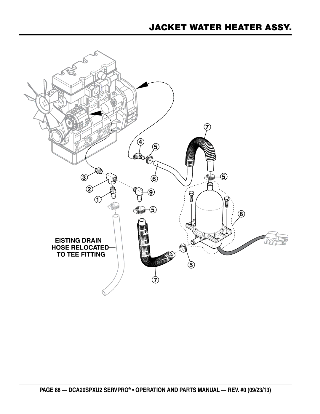 Multiquip DCA20spxu2 manual Jacket Water Heater Assy 