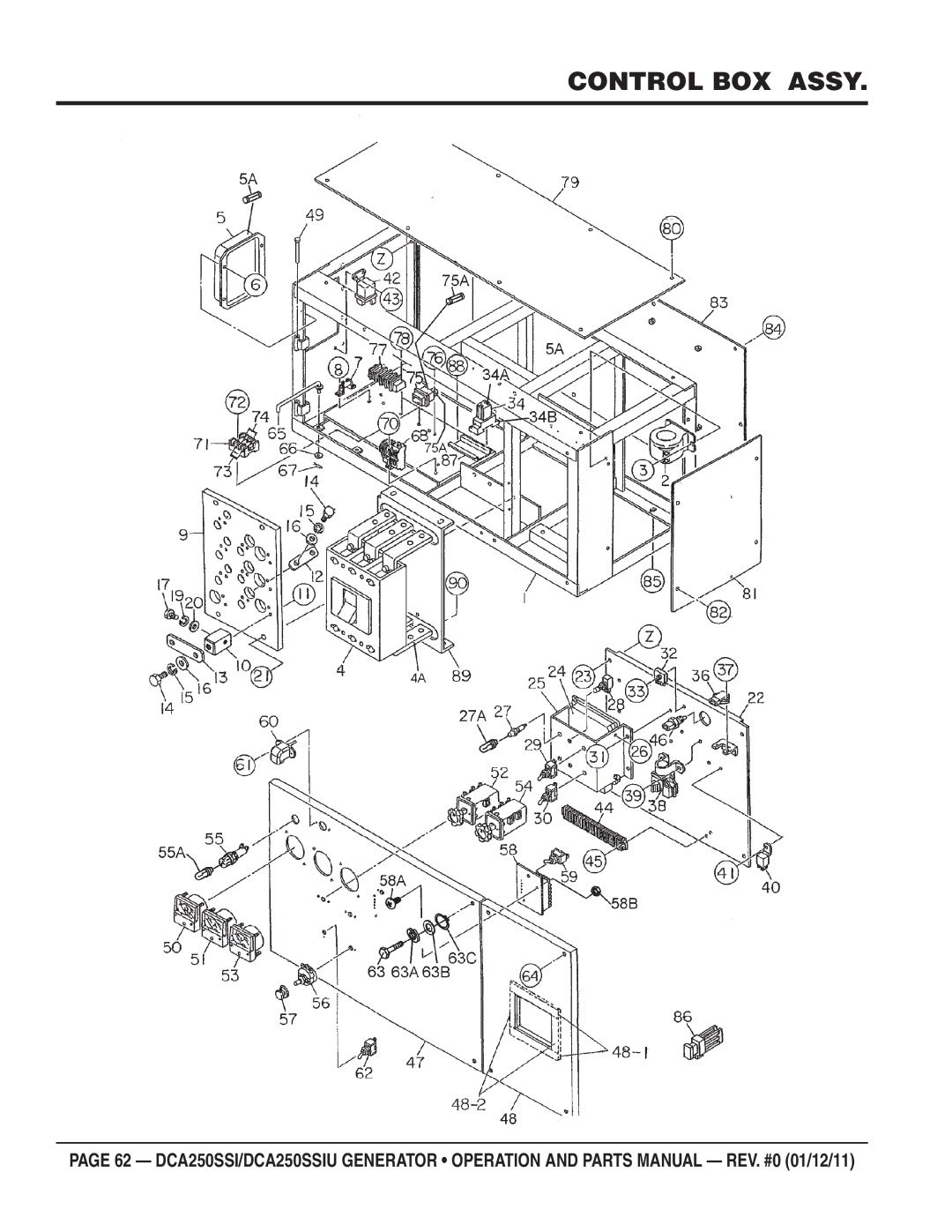 Multiquip DCA250SSIU manual Control BOX Assy 